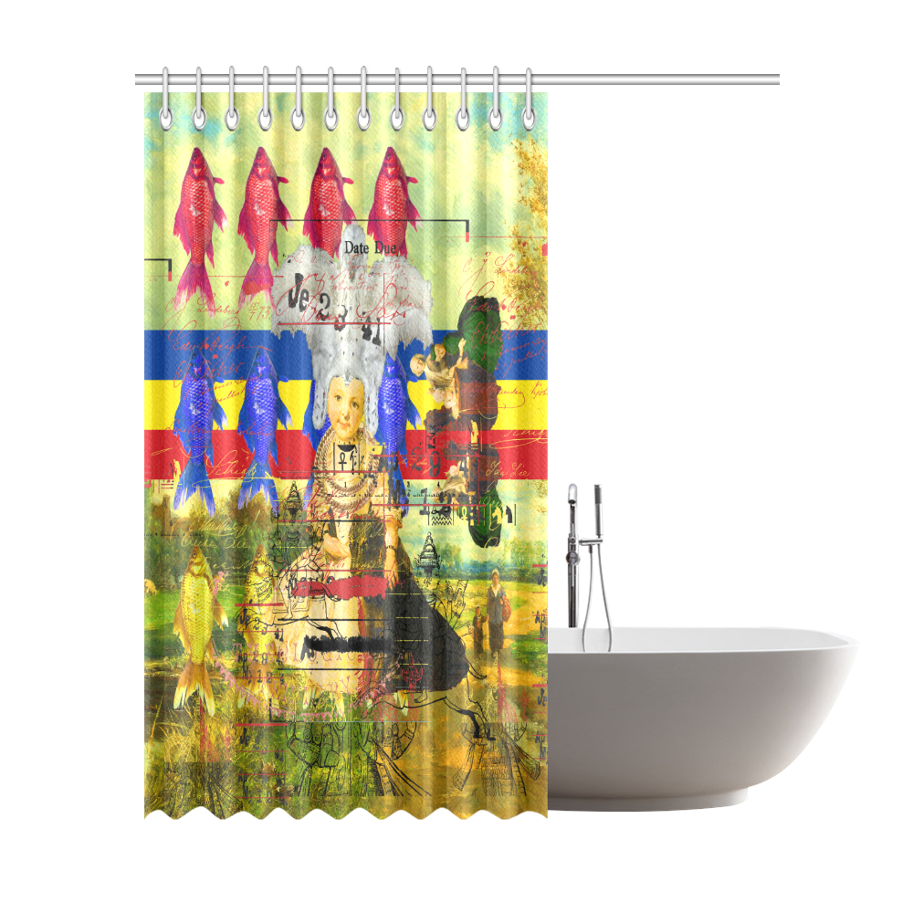THE WHITE FEATHER HEADDRESS Shower Curtain 72"x84"