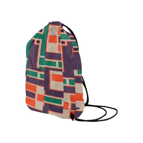 Shapes on a purple background Large Drawstring Bag Model 1604 (Twin Sides)  16.5"(W) * 19.3"(H)