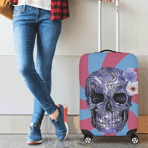 Skull-Unusual and unique 09B by JamColors Luggage Cover/Small 18"-21"