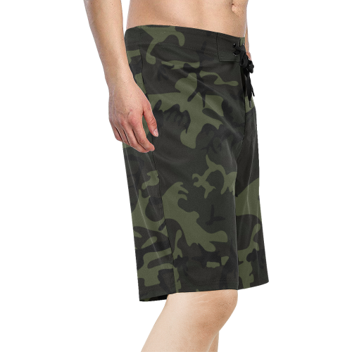 Camo Green Men's All Over Print Board Shorts (Model L16)