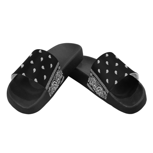 Black Bandana Women's Slide Sandals (Model 057)