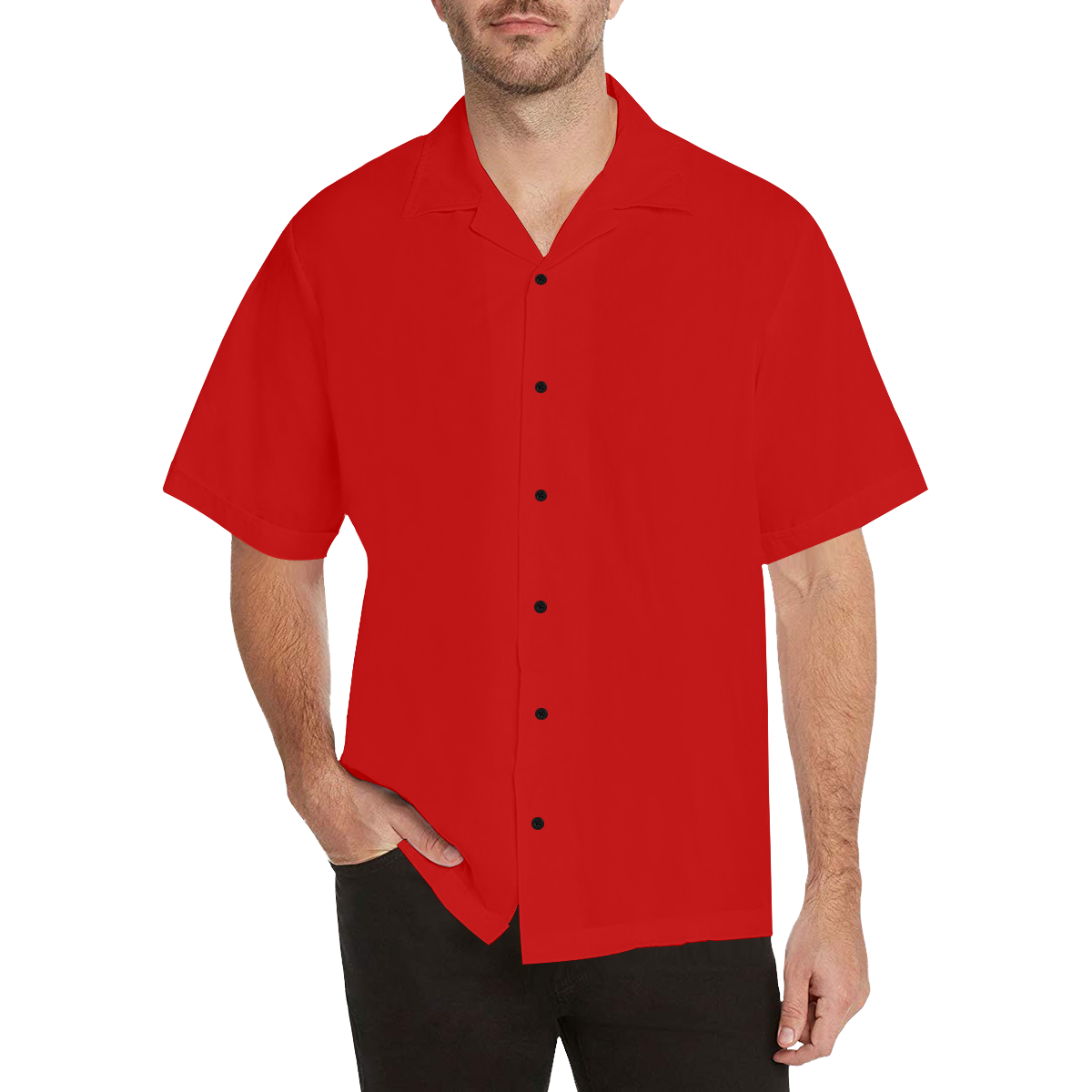 casual dark red Hawaiian Shirt (Model T58)