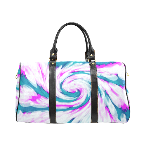 Turquoise Pink Tie Dye Swirl Abstract New Waterproof Travel Bag/Large (Model 1639)