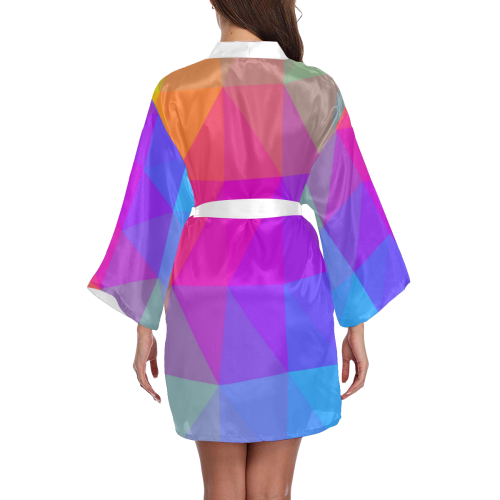 Triangle Rainbow Abstract Long Sleeve Kimono Robe