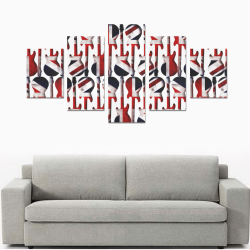 Union Jack British UK Flag Guitars Canvas Print Sets B (No Frame)
