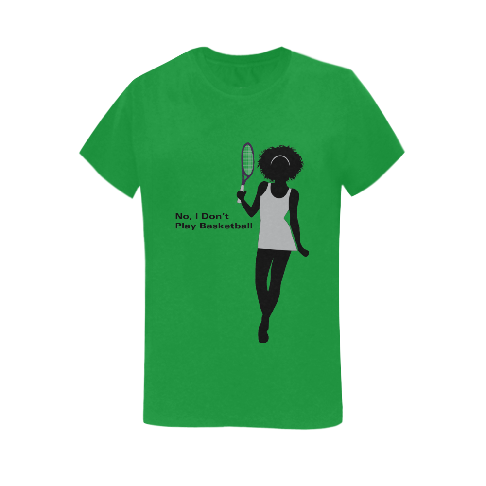 I Play Tennis Green Women's T-Shirt in USA Size (Two Sides Printing)