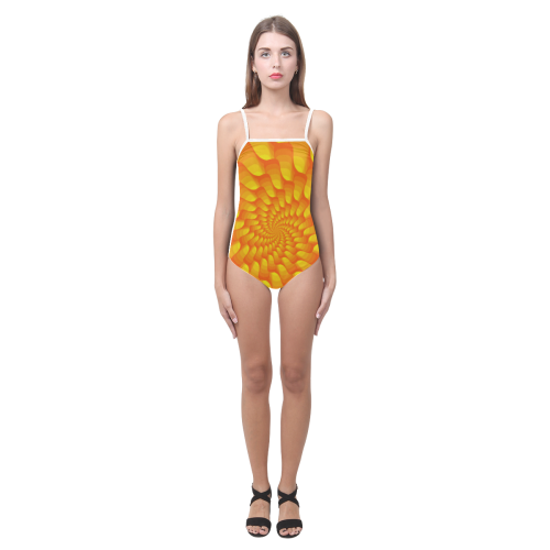 Orange spiral Strap Swimsuit ( Model S05)