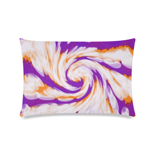 Purple Orange Tie Dye Swirl Abstract Custom Zippered Pillow Case 16"x24"(Twin Sides)
