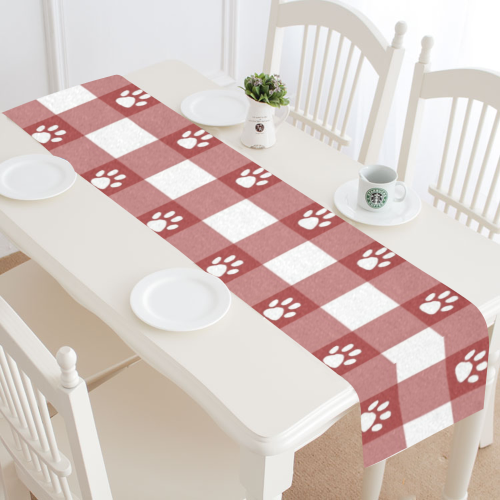 Plaid and paws Table Runner 14x72 inch