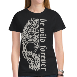 Artsy Vintage Skull - Be Wild Forever 1 New All Over Print T-shirt for Women (Model T45)
