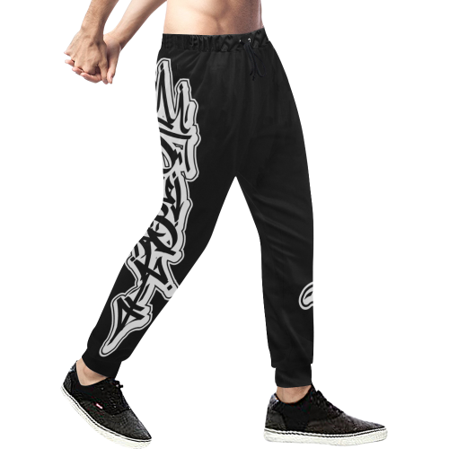 OG Black DuBL Trackies Men's All Over Print Sweatpants/Large Size (Model L11)