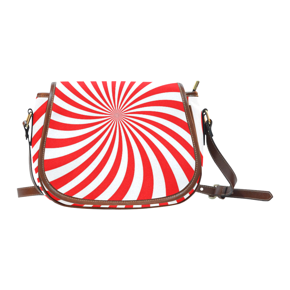PEPPERMINT TUESDAY SWIRL Saddle Bag/Small (Model 1649) Full Customization