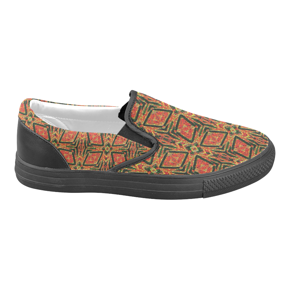 geometric doodle 2 Slip-on Canvas Shoes for Men/Large Size (Model 019)