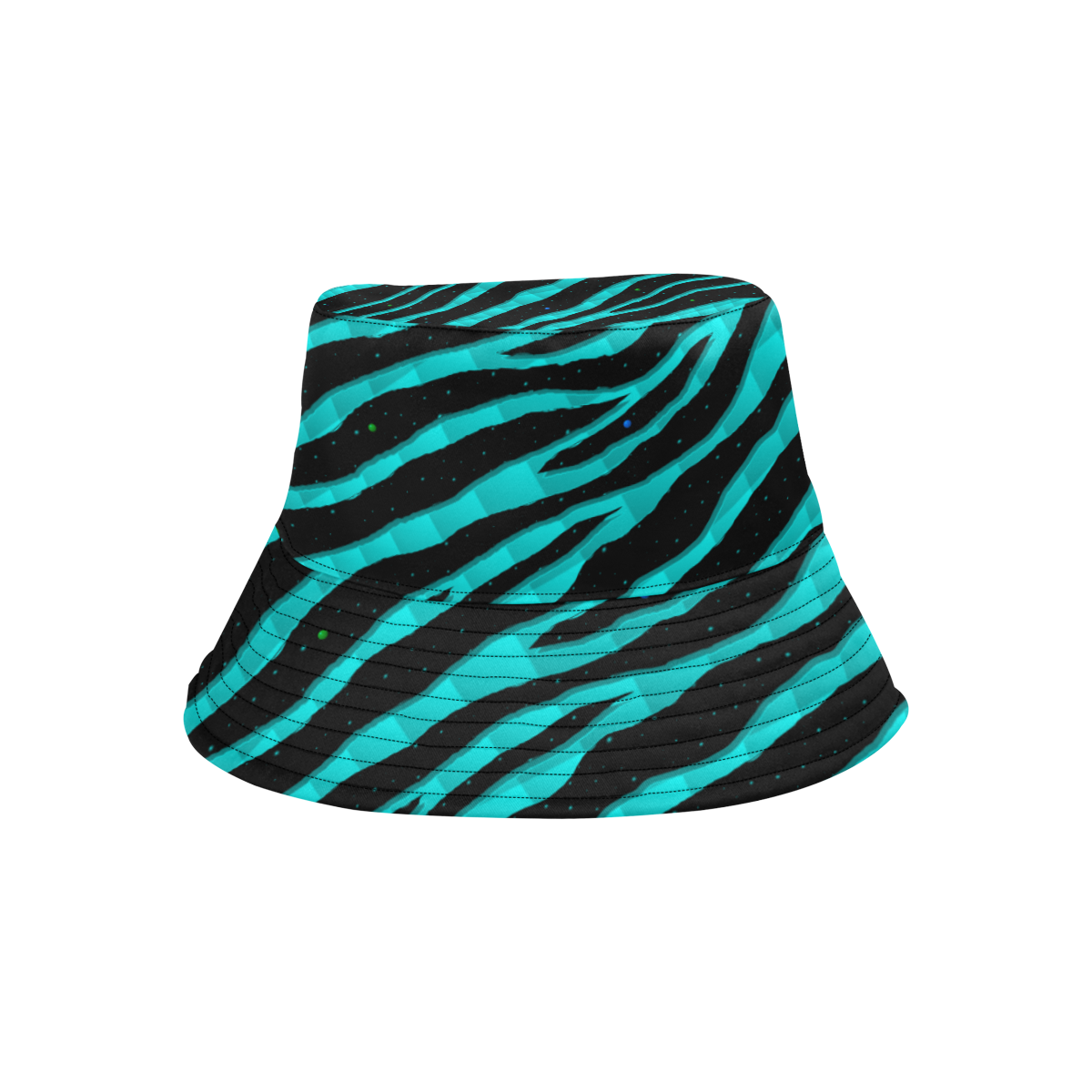 Ripped SpaceTime Stripes - Cyan All Over Print Bucket Hat