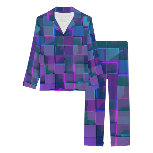 Prismic Glass Cubed Women's Long Pajama Set