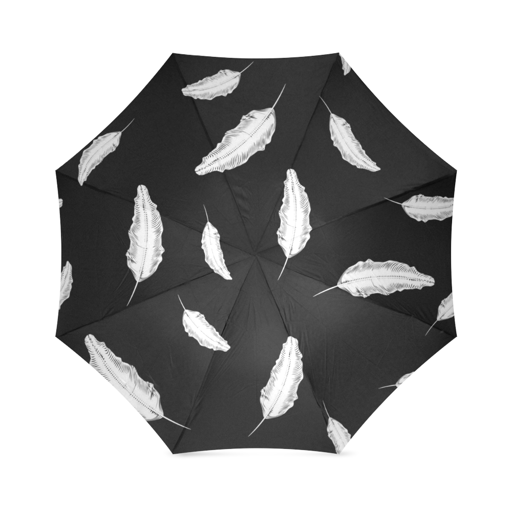 White Feathers Foldable Umbrella (Model U01)