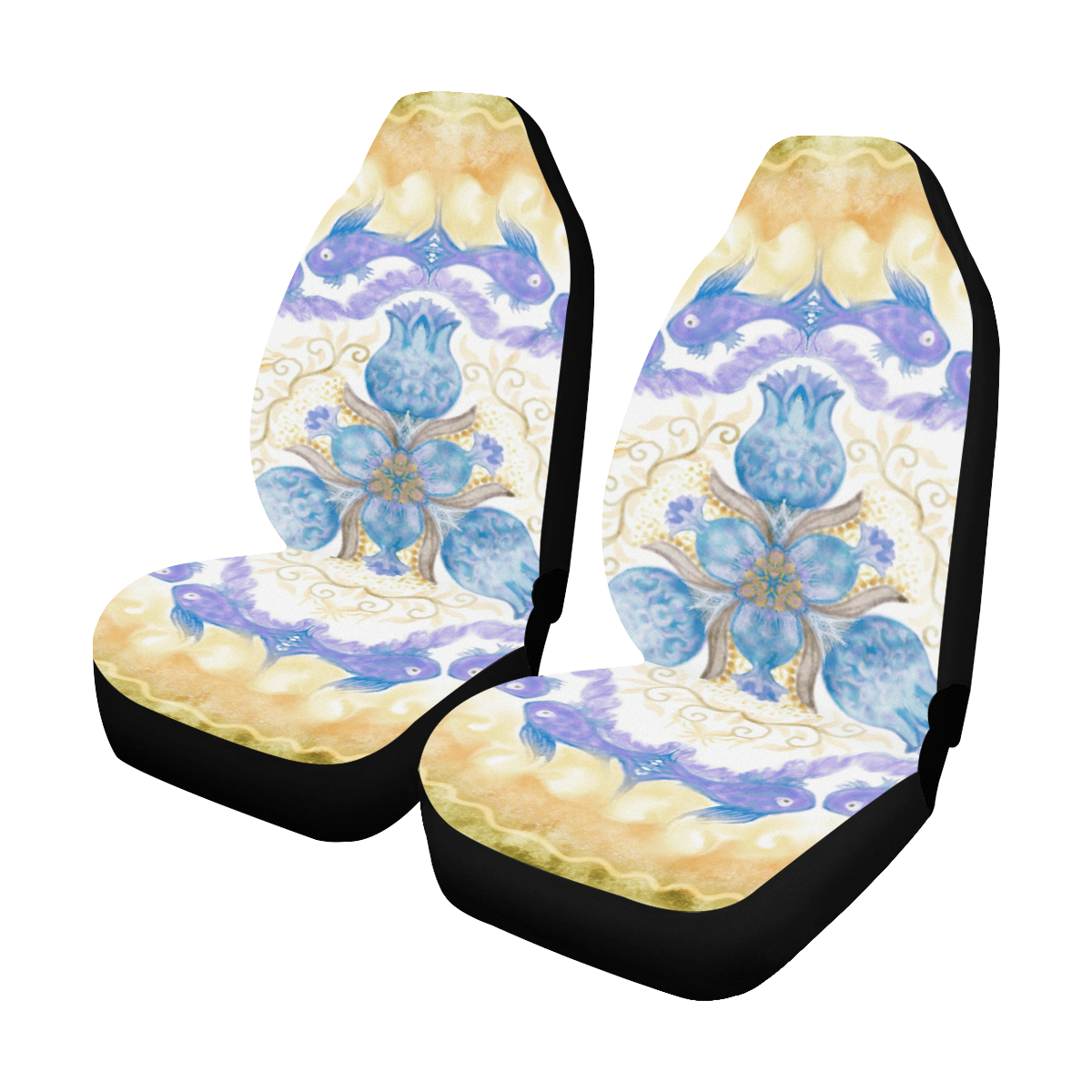 poissons et grenades 3 Car Seat Covers (Set of 2)