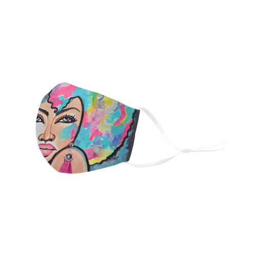 WATERCOLORS 3D Mouth Mask with Drawstring (Pack of 3) (Model M04)