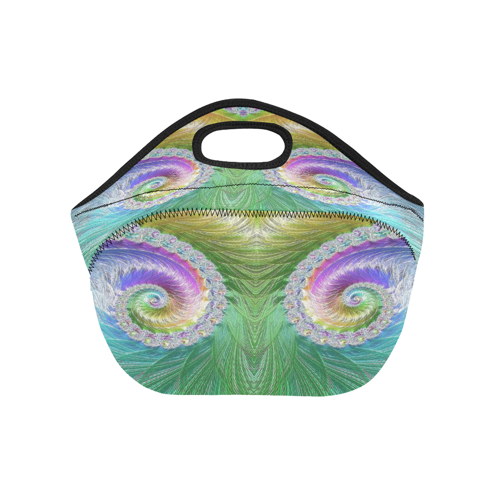 Frax Fractal Rainbow Neoprene Lunch Bag/Small (Model 1669)