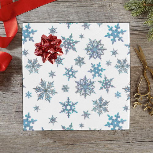 Snowflakes, Blue snow, Christmas Gift Wrapping Paper 58"x 23" (5 Rolls)