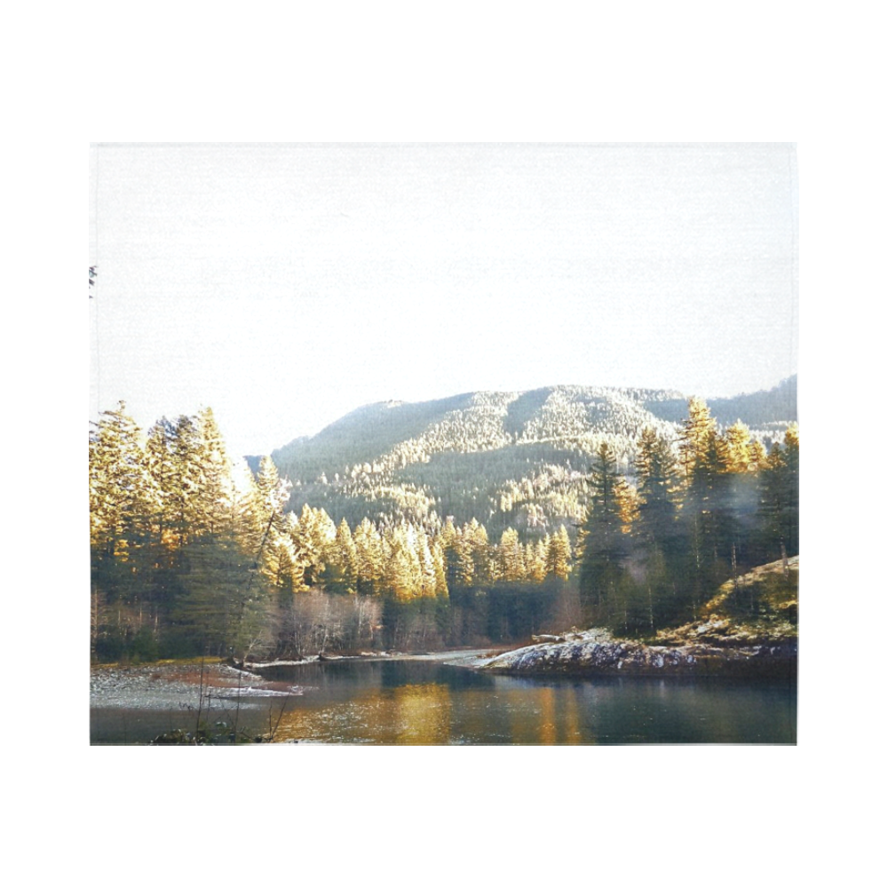 mountain river and frost Cotton Linen Wall Tapestry 60"x 51"
