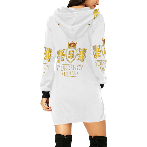 CURRENCY_DOLLA All Over Print Hoodie Mini Dress (Model H27)