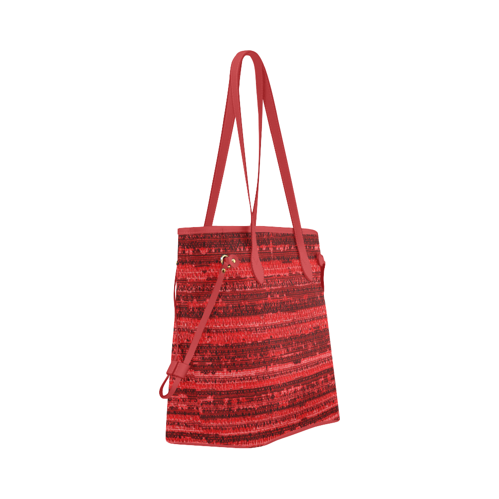 Paris Raven BOHO Red Sumi Designer Clover Canvas Tote Bag (Model 1661)