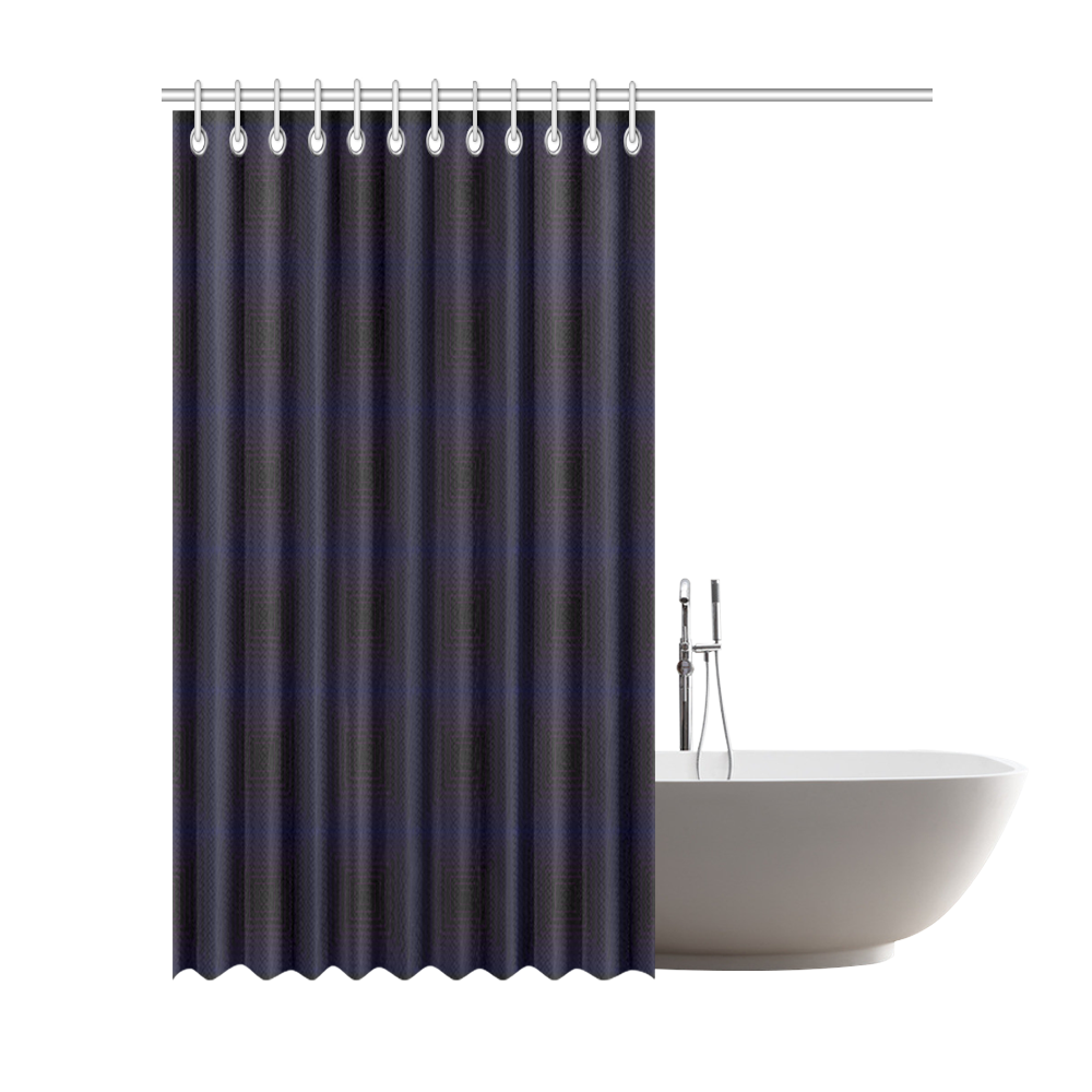 Royal blue on black squares Shower Curtain 72"x84"