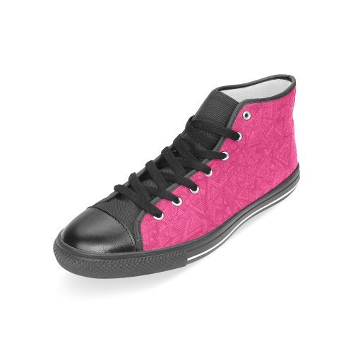Dark Pink - G Women's Classic High Top Canvas Shoes (Model 017)