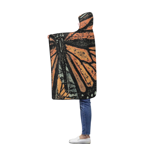 Monarch Collage Flannel Hooded Blanket 40''x50''