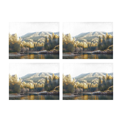 mountain river and frost Placemat 14’’ x 19’’ (Set of 4)
