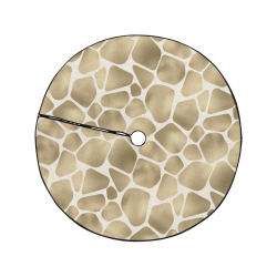 Linen Giraffe Print Christmas Tree Skirt 47" x 47"