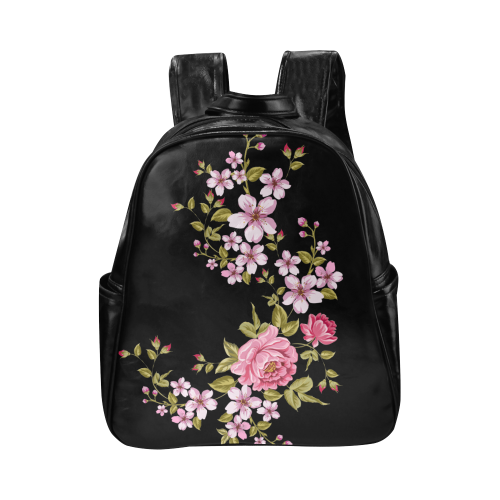 Pure Nature - Summer Of Pink Roses 1 Multi-Pockets Backpack (Model 1636)