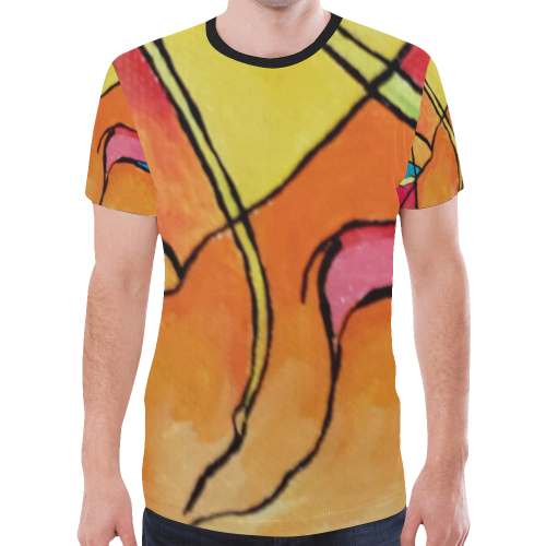 ABSTRACT New All Over Print T-shirt for Men (Model T45)