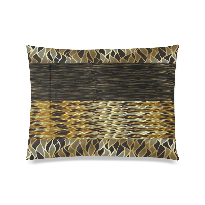 Crush gold design on gold lines zippered pillow cases 20 x 26 multi patterns Custom Zippered Pillow Case 20"x26"(Twin Sides)