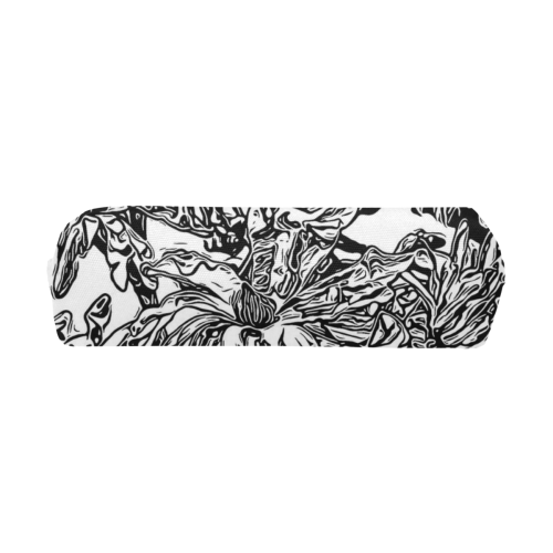 Inky Black and White Floral 2 by JamColors Pencil Pouch/Small (Model 1681)