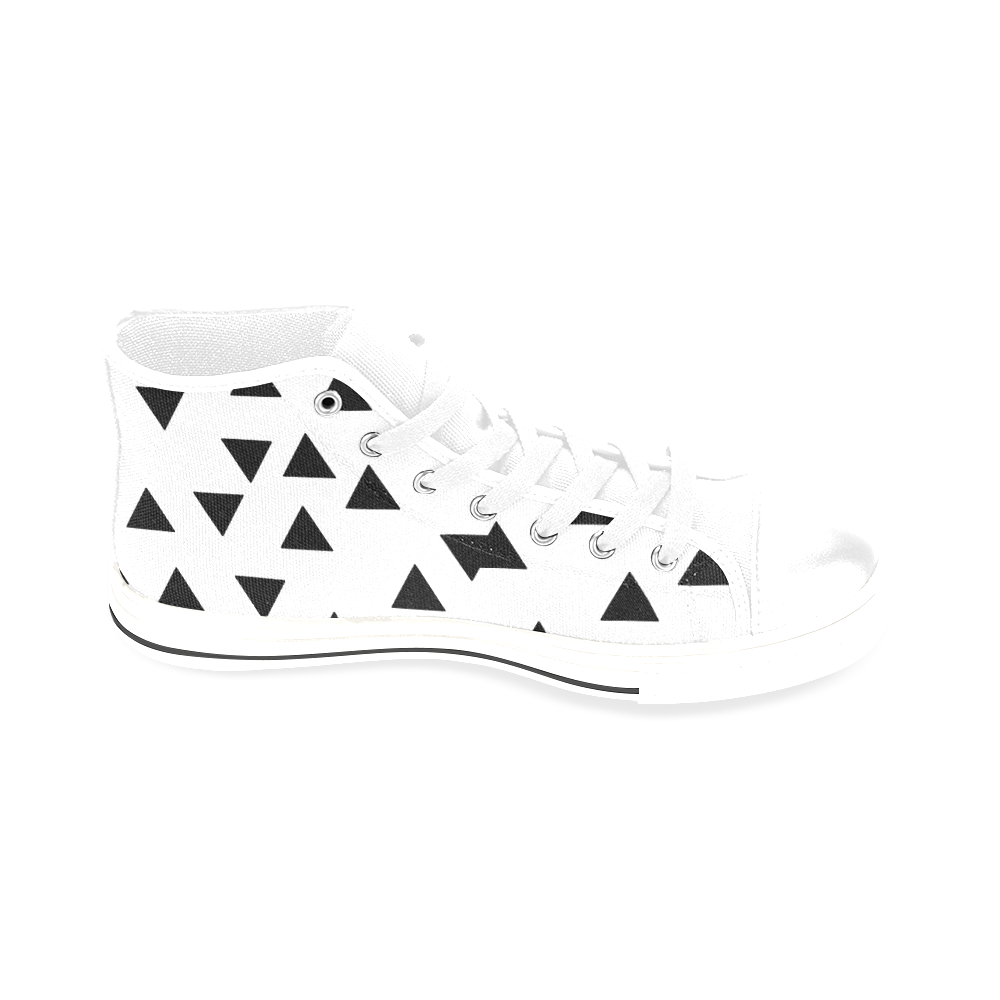 Design shoes black-white Men’s Classic High Top Canvas Shoes /Large Size (Model 017)