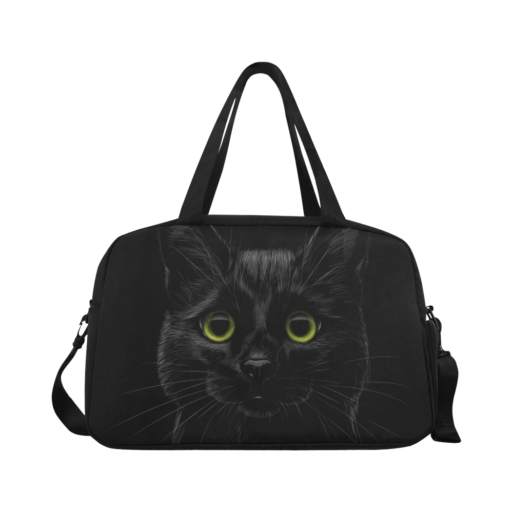 Black Cat Fitness Handbag (Model 1671)