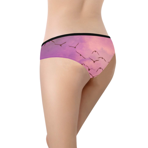 Trendy Birds, pink by JamColors Women's Hipster Panties (Model L33)
