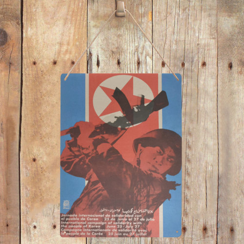 North Korean Propaganda vintage poster 02 Metal Tin Sign 12"x16"