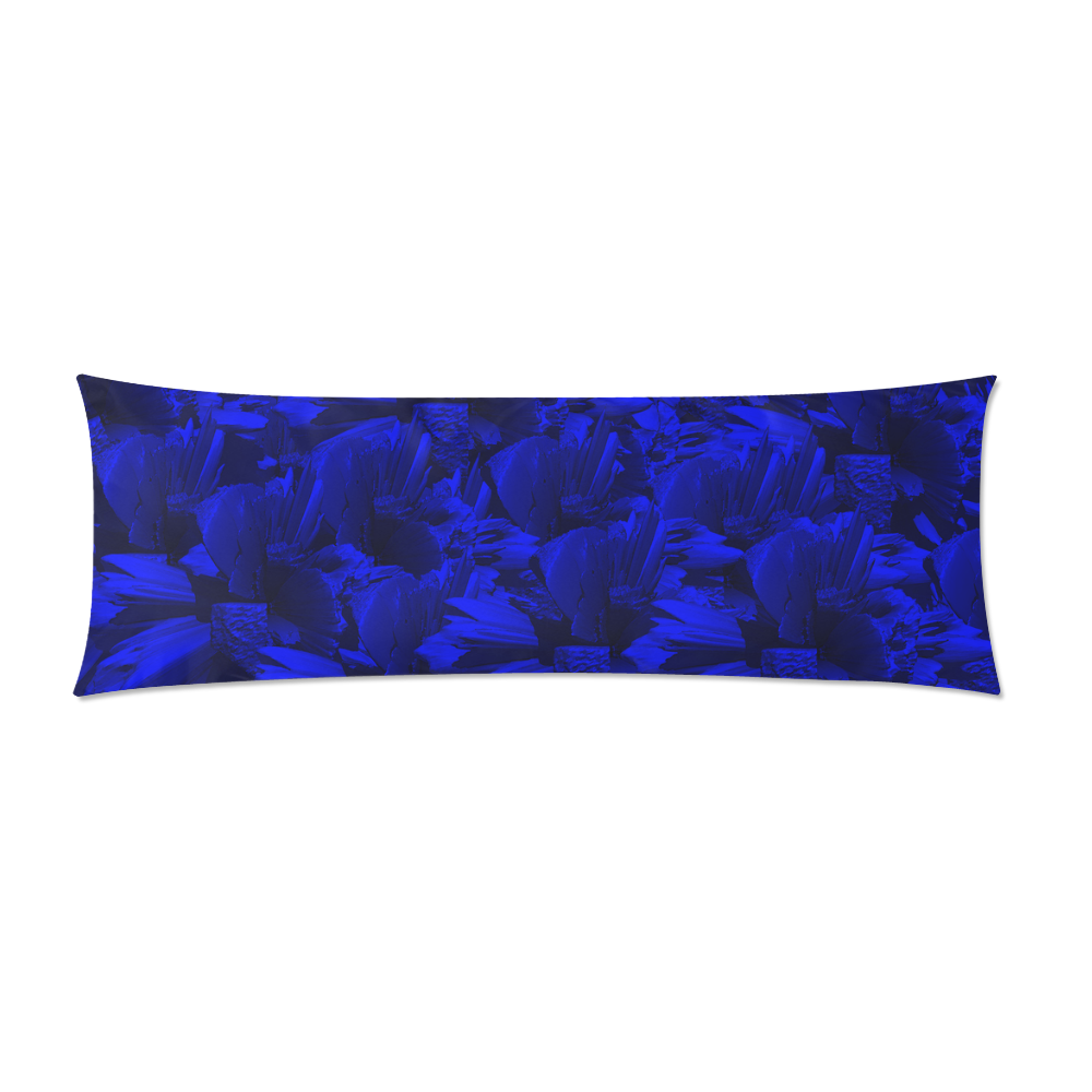 A202 Rich Blue and Black Abstract Design Custom Zippered Pillow Case 21"x60"(Two Sides)