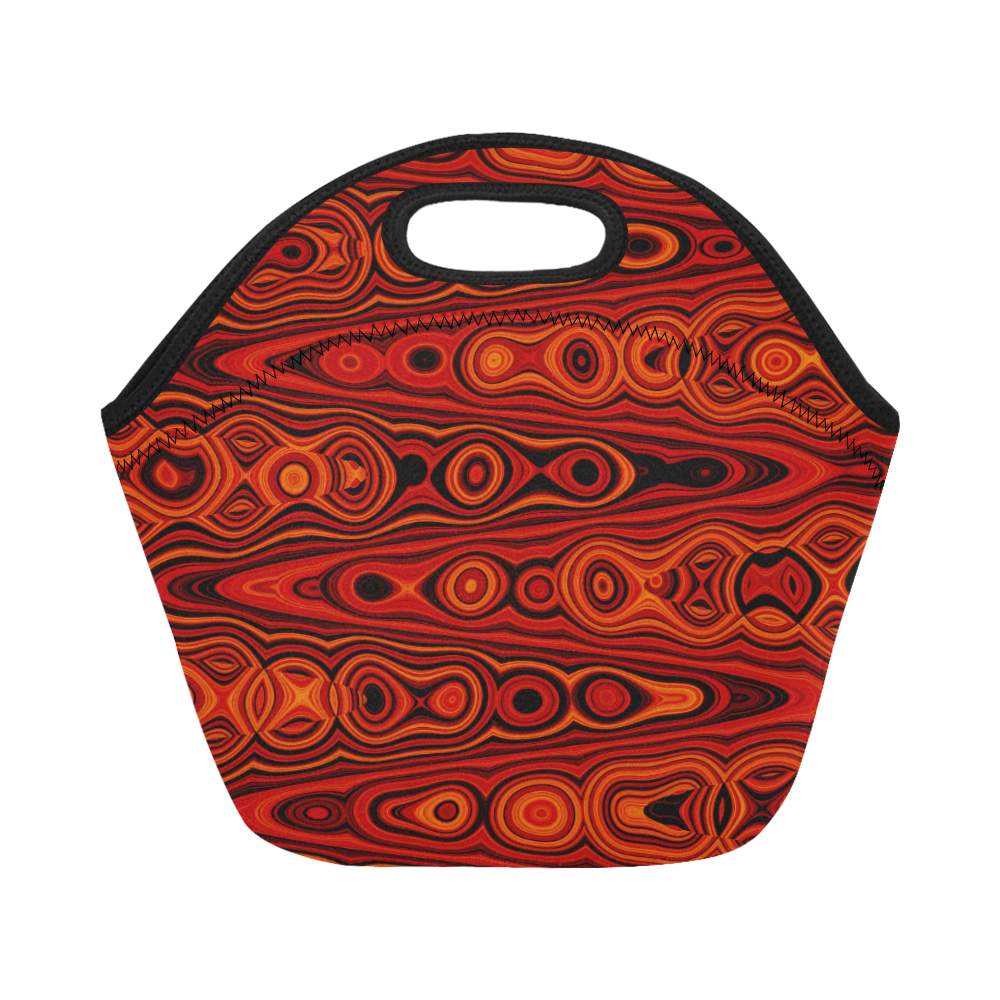 Brown Abstract Pattern Neoprene Lunch Bag/Small (Model 1669)