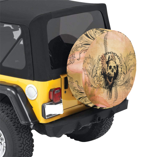 Amazing skull with wings 30 Inch Spare Tire Cover