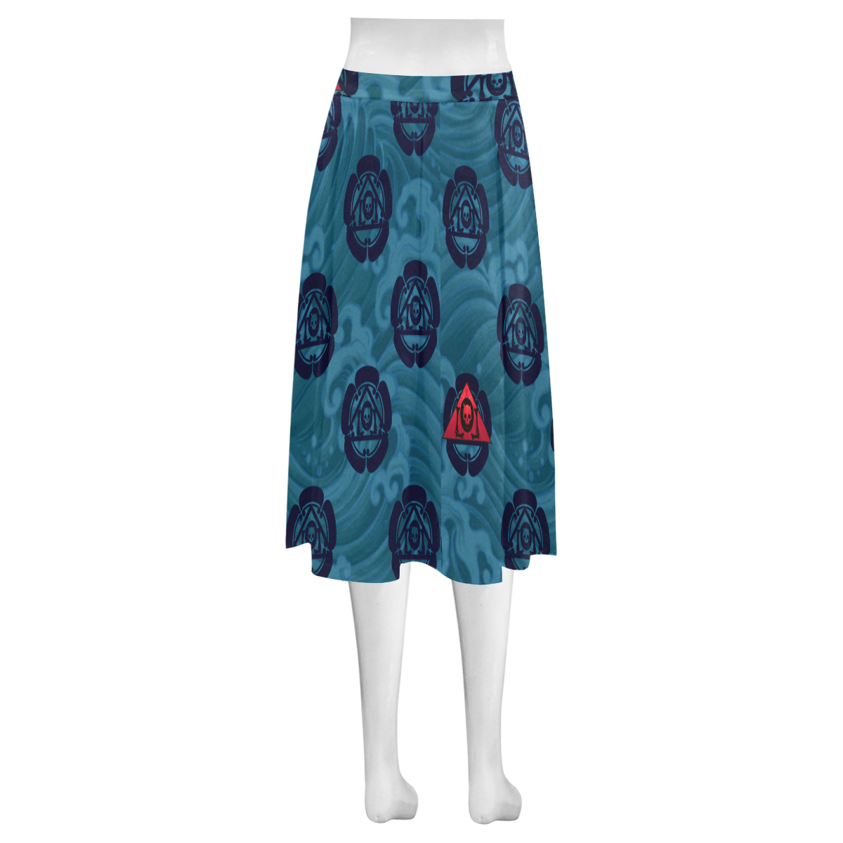 Kamon Acqua Logo Mnemosyne Women's Crepe Skirt (Model D16)