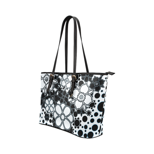 FLORAL DESIGN 45 Leather Tote Bag/Small (Model 1651)