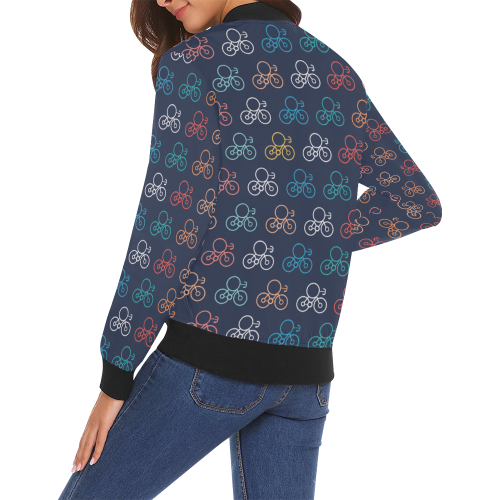 bicycle wheels All Over Print Bomber Jacket for Women (Model H19)