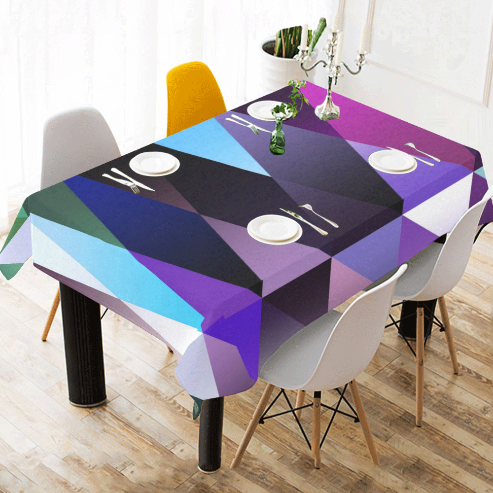 Dark Mosaic Shine 2 Cotton Linen Tablecloth 60" x 90"