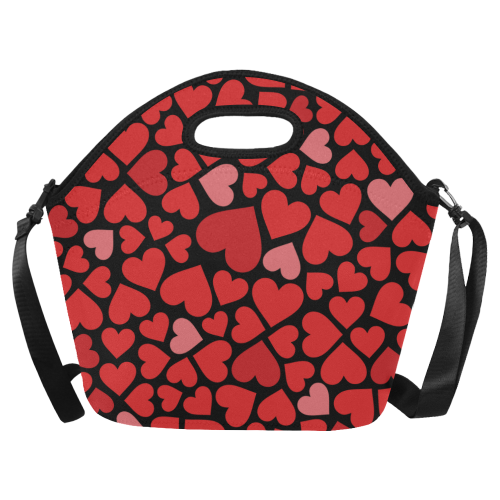 Hearts Pattern Neoprene Lunch Bag/Large (Model 1669)