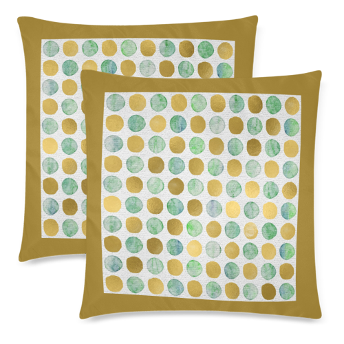SPOTTING GOLD Custom Zippered Pillow Cases 18"x 18" (Twin Sides) (Set of 2)
