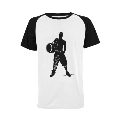 Aziatic Black & White Men's Raglan T-shirt (USA Size) (Model T11)